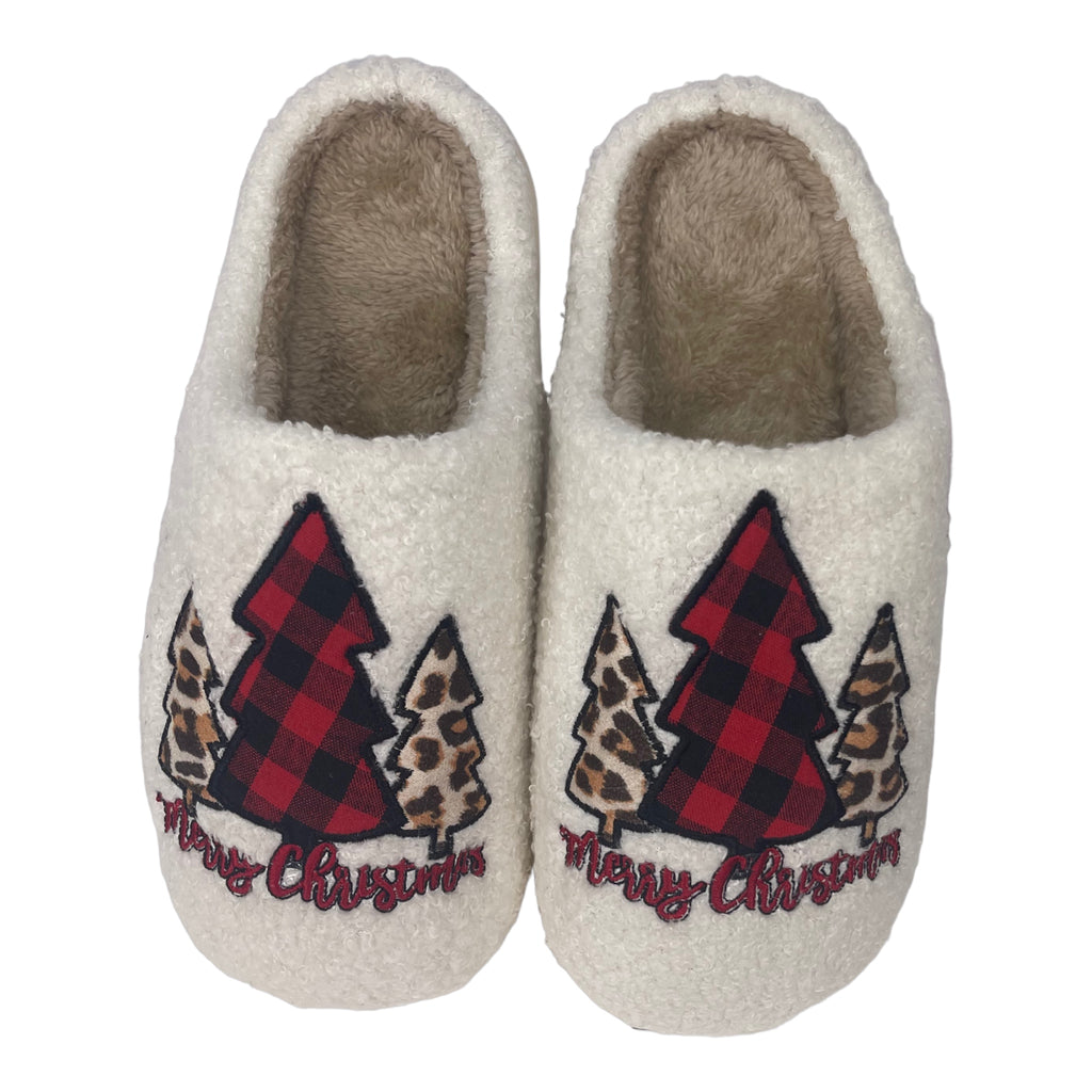 SF-1120 Plaid Christmas Tree Slipper – girliegirloriginals