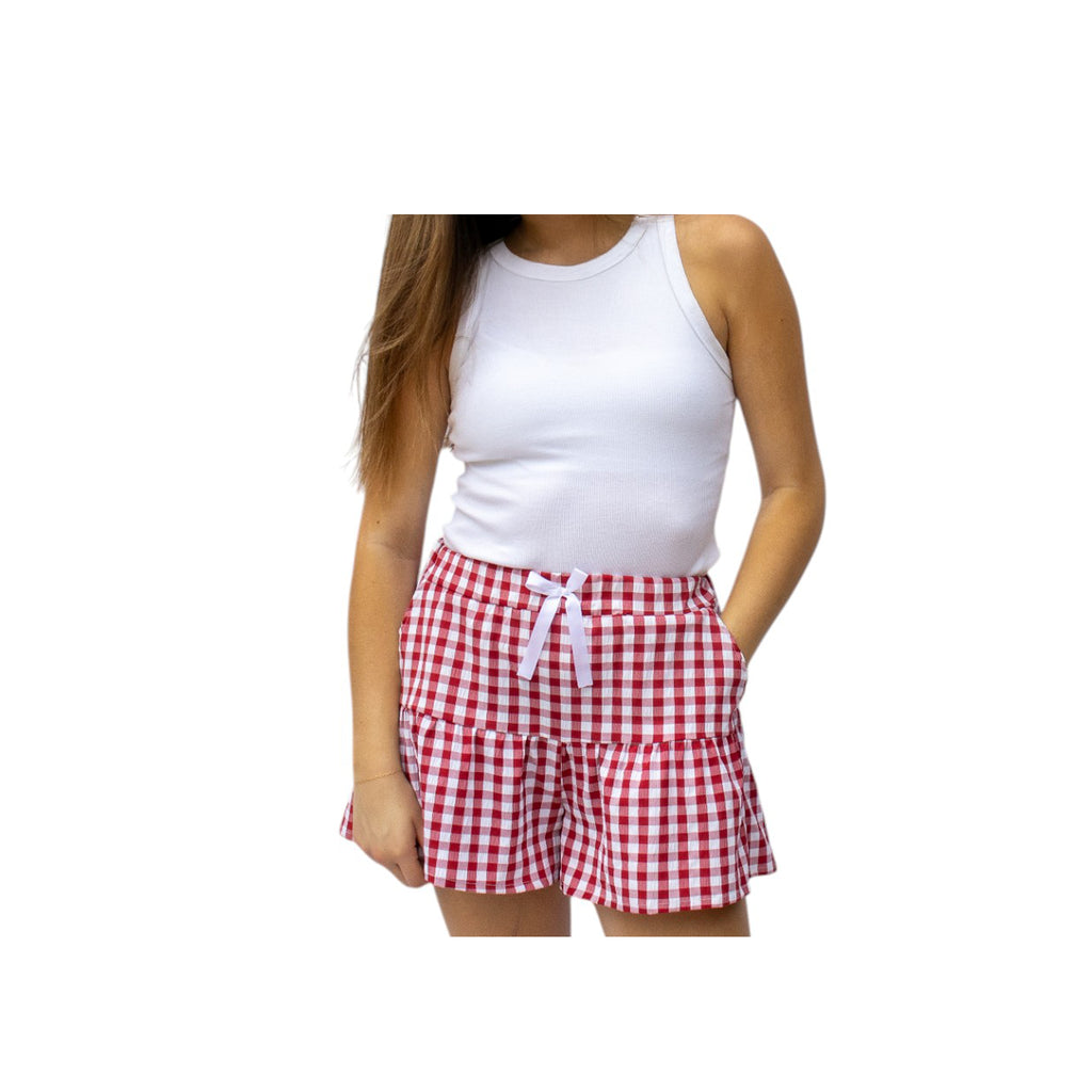 LM-1112 RED MODERN SKORT – girliegirloriginals