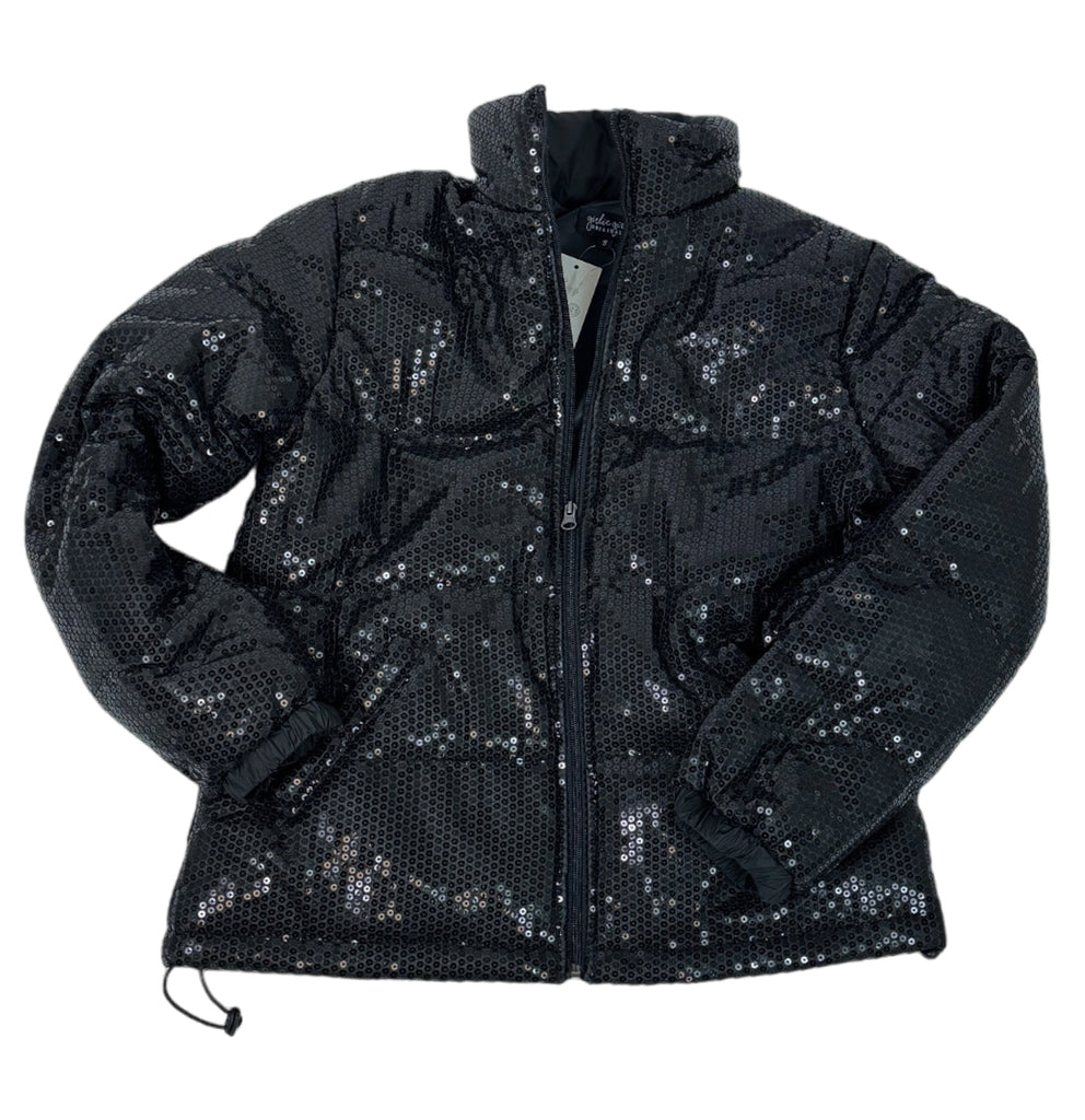 Apricot Sequin Zipper-up Jacket
