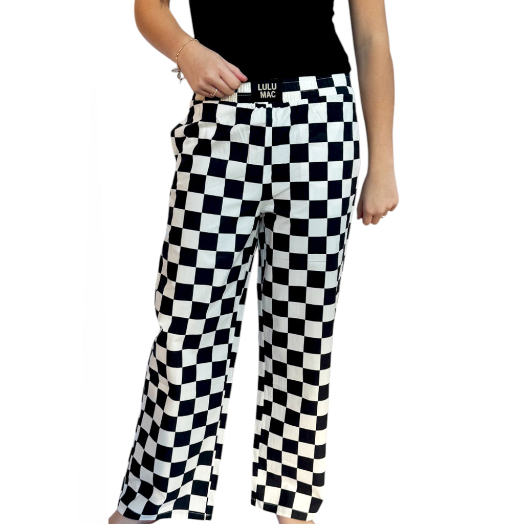 checker print cigarette pants Plaid Mono If youre between sizes order down Women's cigarette pants