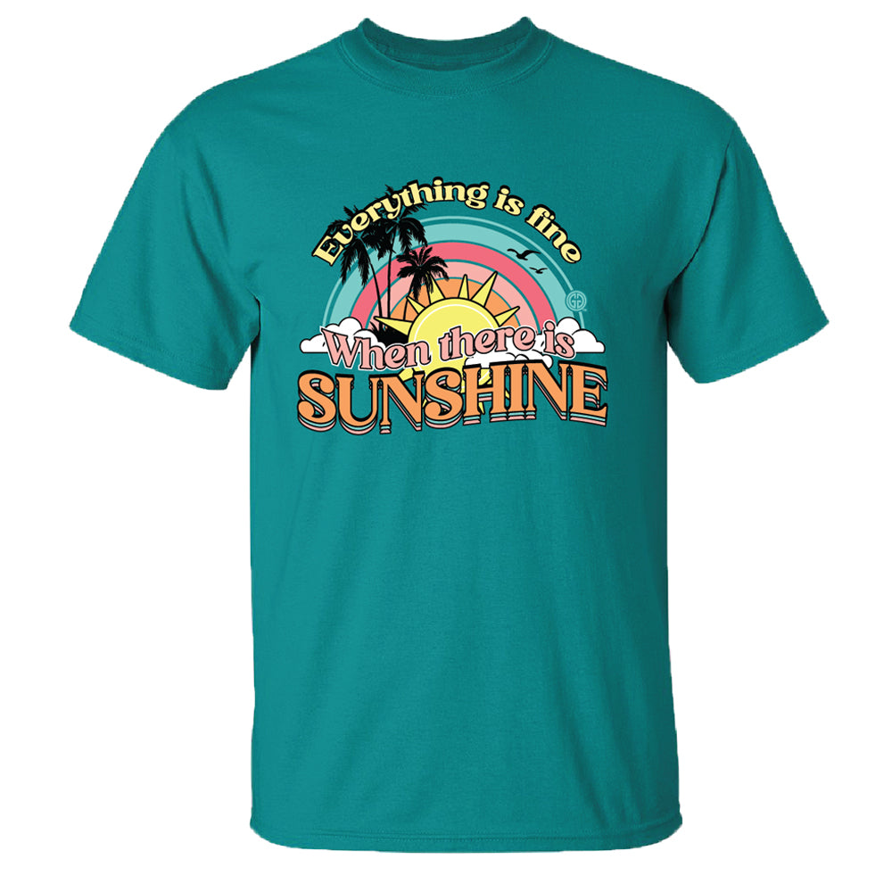 Sunshine Maglietta Donna Vintage Con Stampa Sole, Girocollo Maniche Corte, Morbida, Taglie Forti Fino A XXL, Nero