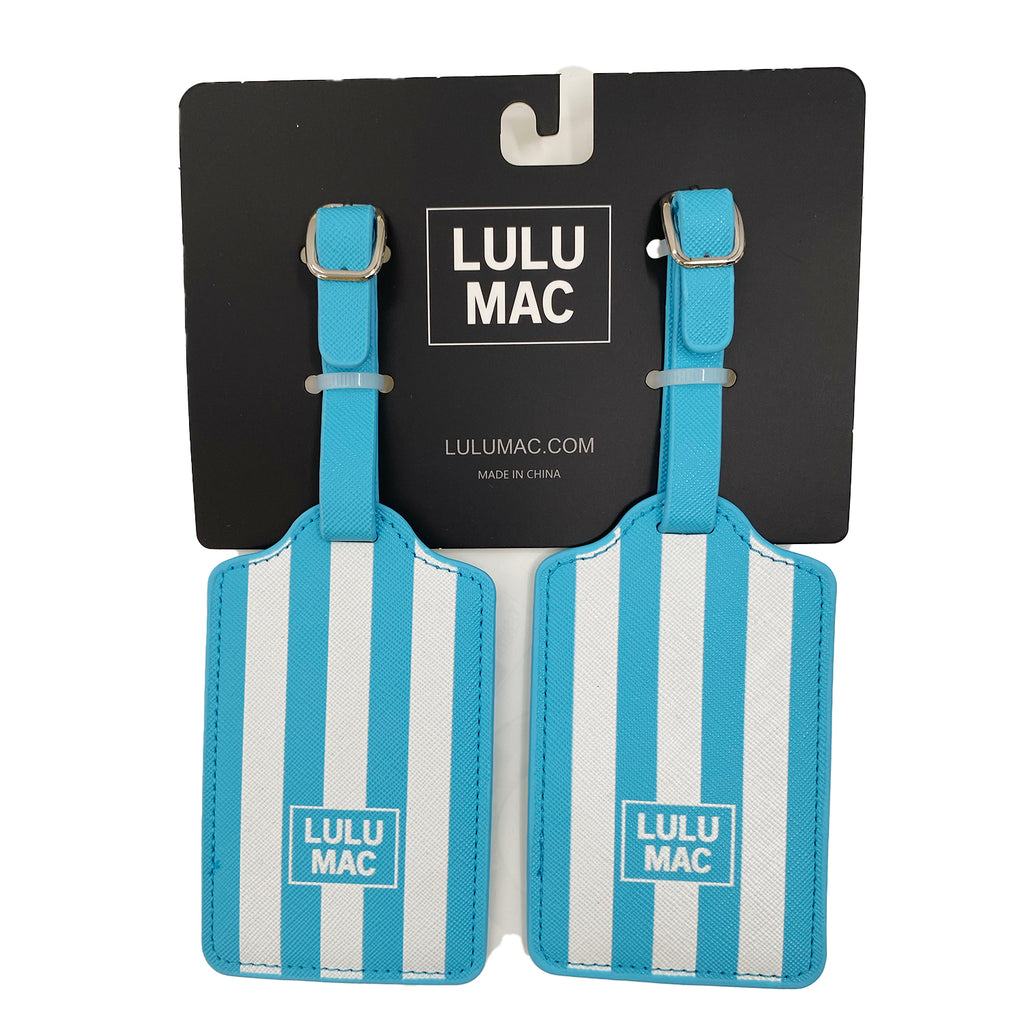 LTDS-BLUE/WHITE STRIPE LUGGAGE TAG – girliegirloriginals