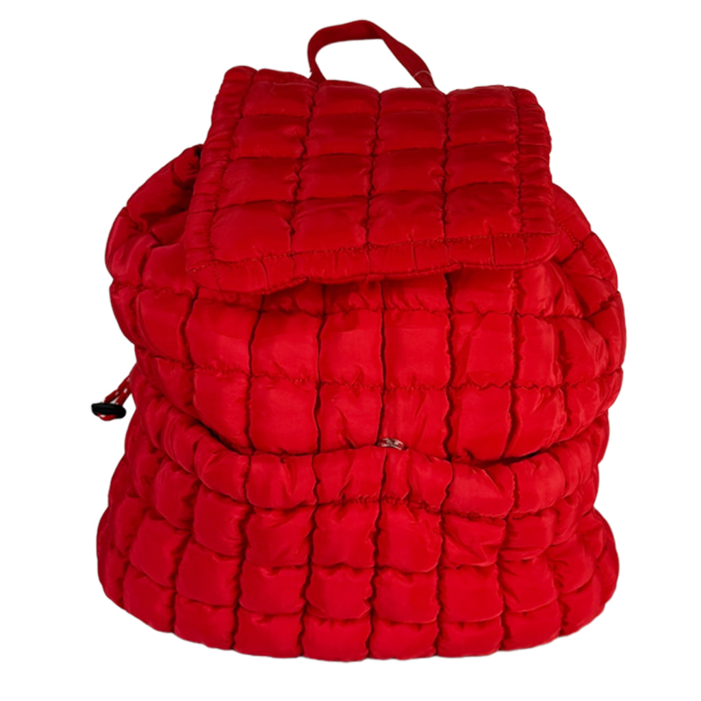 GZ-1719 Puffer Quilted Backpack Red – girliegirloriginals