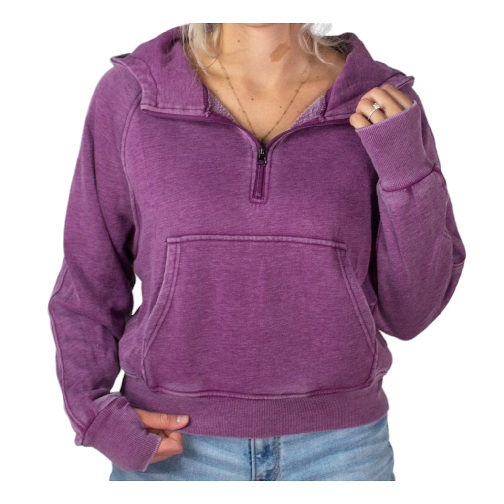 Zip sales hoodie purple