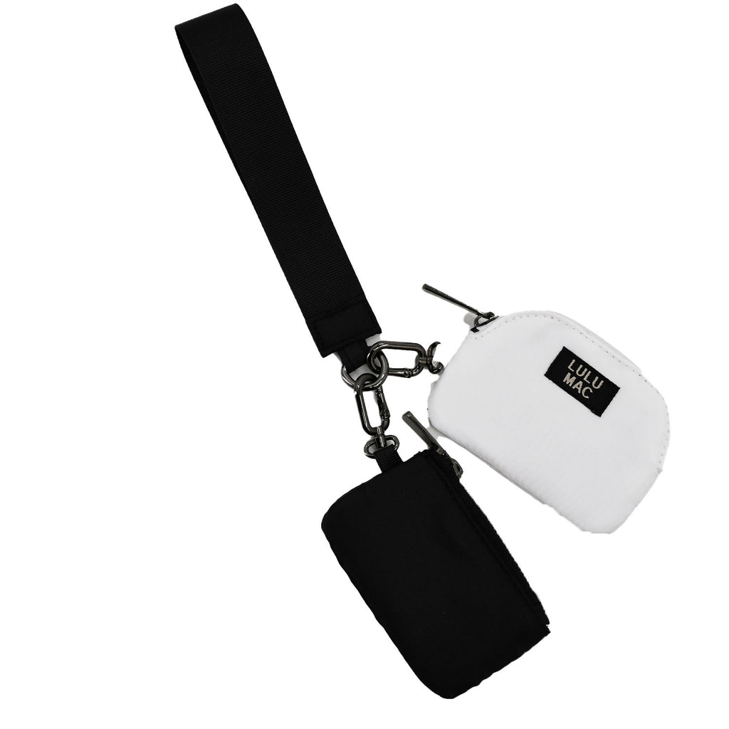 DP-8162 Black/White Lulu Mac Double Pouch Wristlets