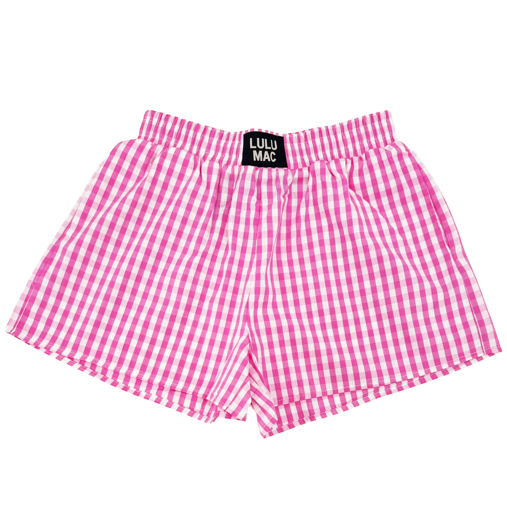 BXGH-PINK GINGHAM BOXER SHORT – girliegirloriginals
