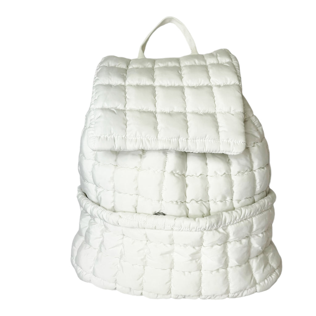 GZ 1719 Puffer Quilted Backpack White girliegirloriginals