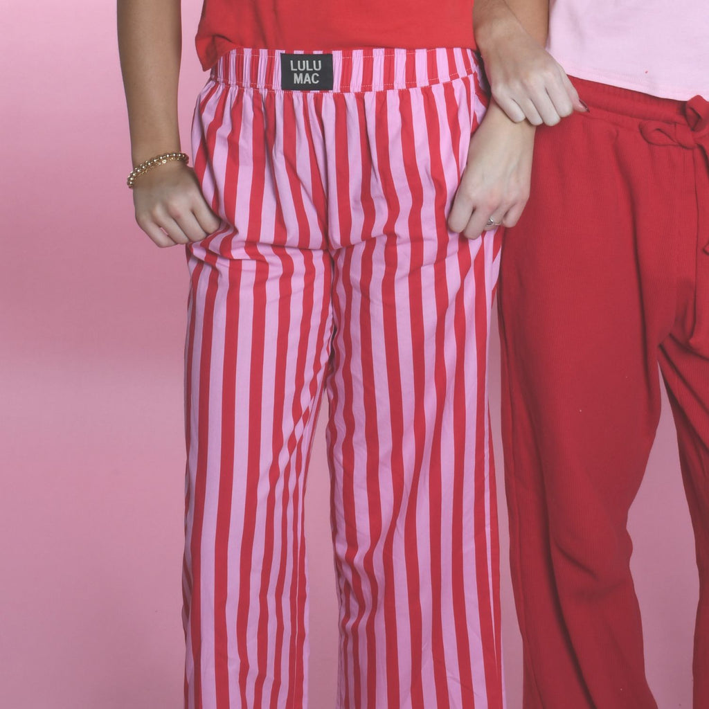PAST- RED/PINK STRIPED PANT – girliegirloriginals