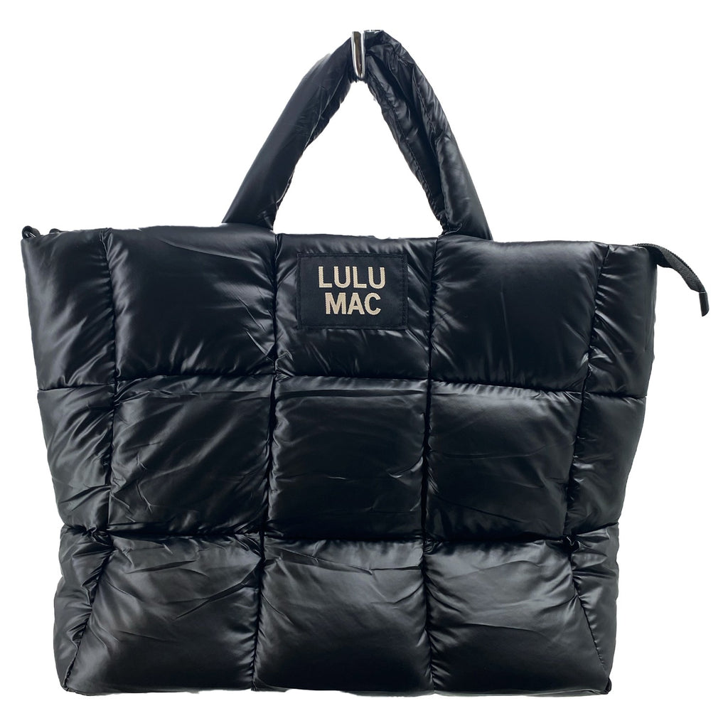 MP-8273 Large Puffer Metallic Handbag- Matte Black MP-8273 Large Puffer Metallic Handbag- Matte Black