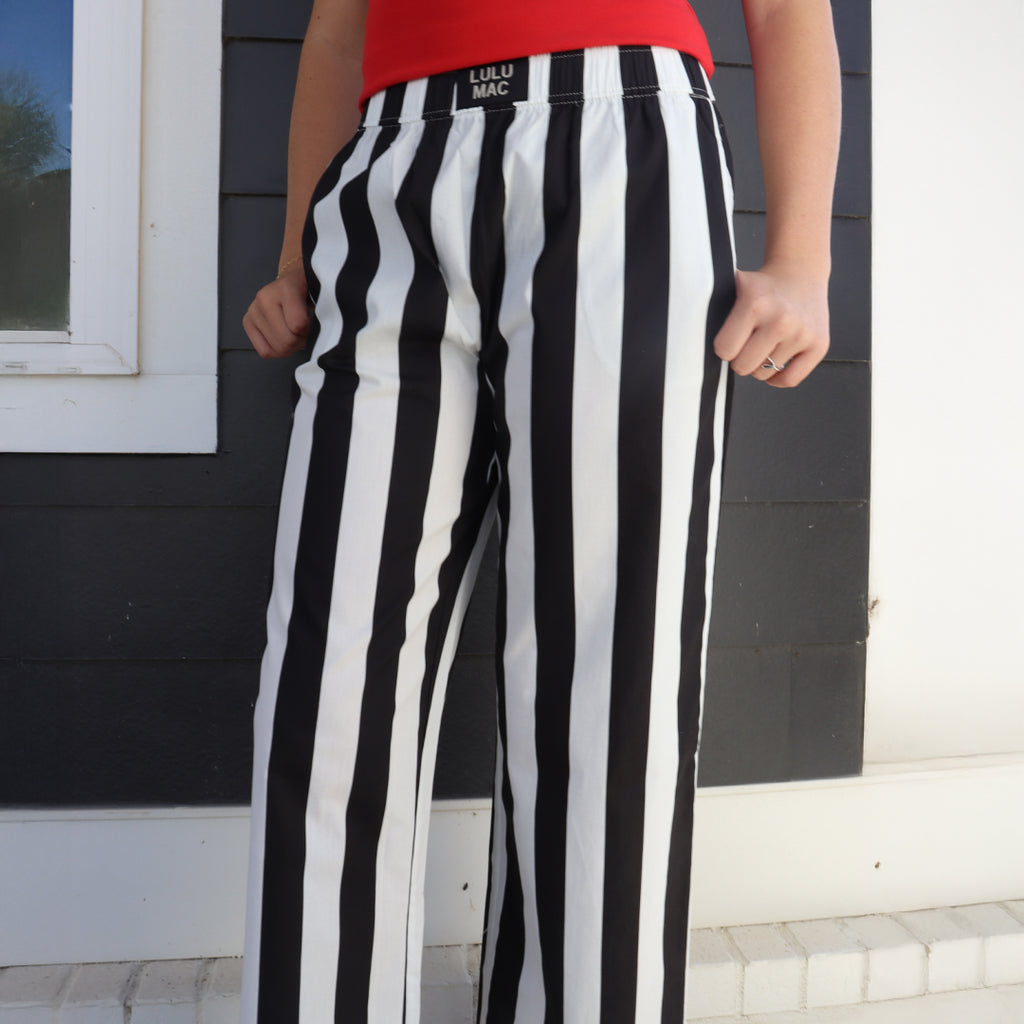 PADB- DARBY STRIPE PANT BLACK – girliegirloriginals