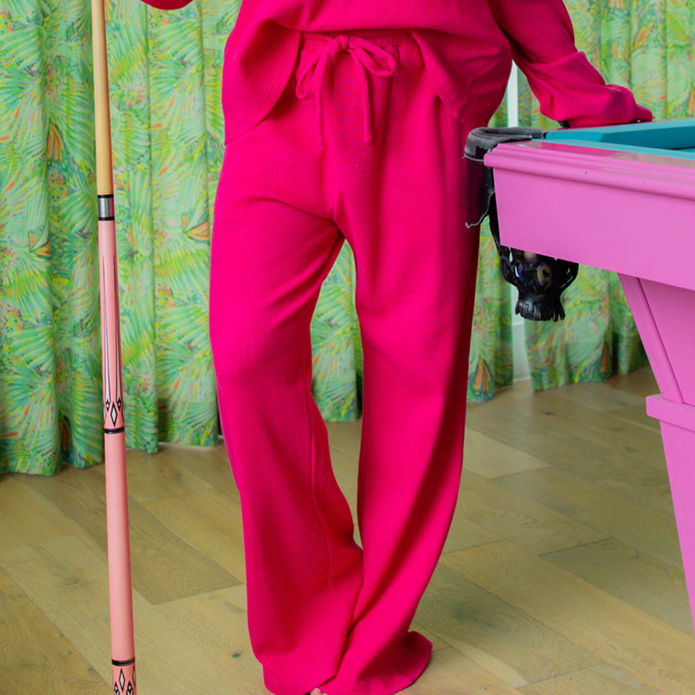 LM-WAFFLE PANT-HOT PINK – girliegirloriginals