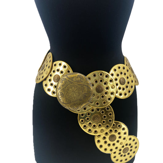 Large Circle Disc Belt-Gold