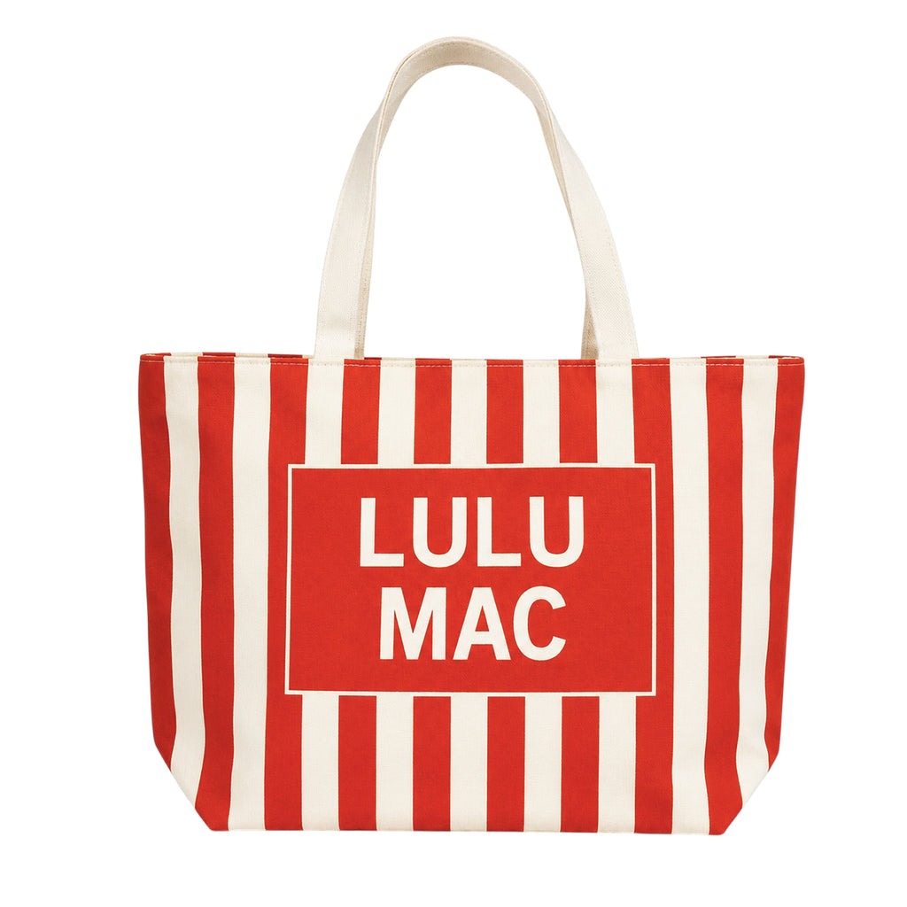 Lulu Mac Canvas Tote LM-BG-1002-Red/White Stripe – girliegirloriginals
