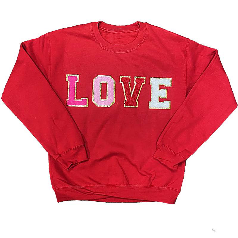 SW-6723 LOVE-Red Sweatshirt – girliegirloriginals