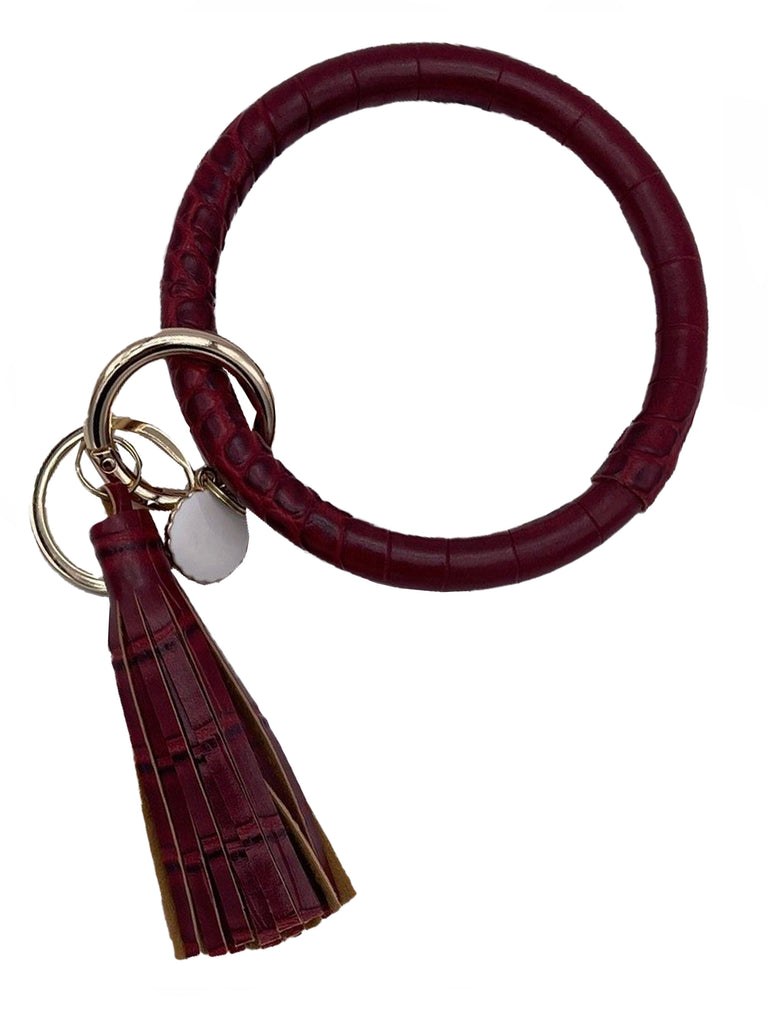 KC-8845 Crocodile Maroon Wristlet Key Chain – girliegirloriginals