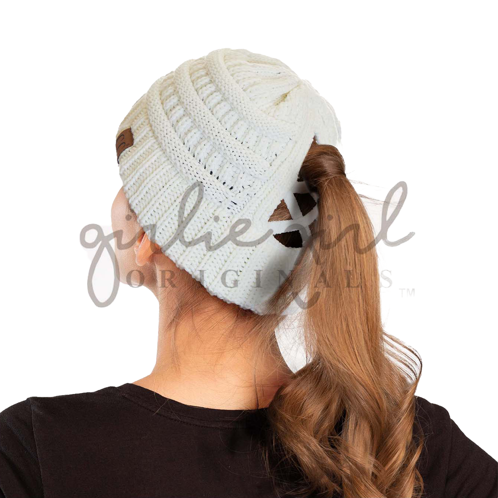 CCB-1 C.C Criss Cross Beanie Ivory – girliegirloriginals