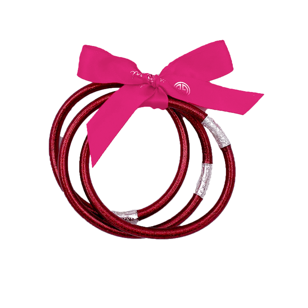 Faith Hope Love Glitter Bangle Bracelet Crimson – girliegirloriginals