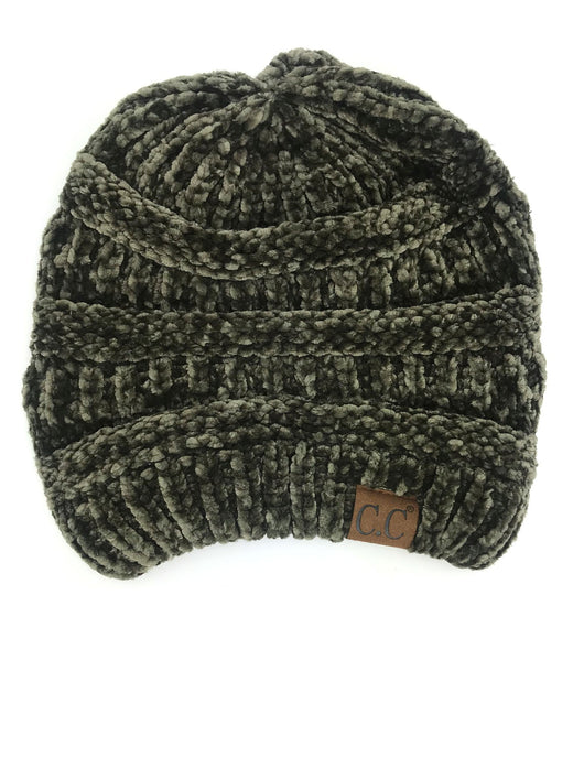 Hat-30 NEW OLIVE VELOUR BEANIE