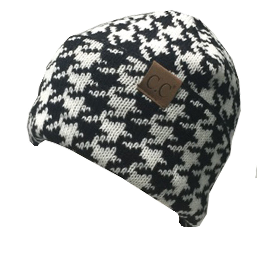 Hat-12 HOUNDSTOOTH BEANIE – girliegirloriginals
