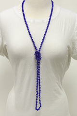 NK-2244 ROYAL 60" hand knotted glass bead necklace