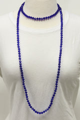 NK-2244 ROYAL 60" hand knotted glass bead necklace