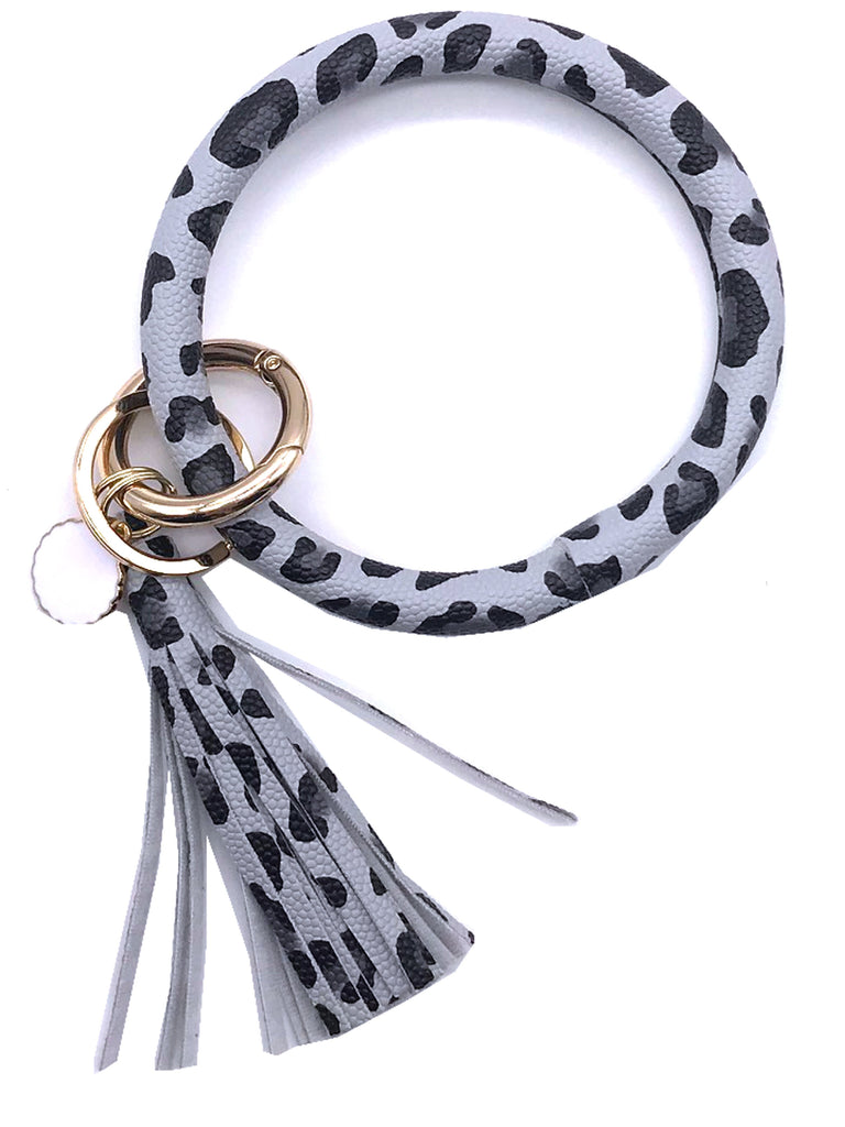 KC-8845 Small Black Leopard Wristlet Key Chain – girliegirloriginals