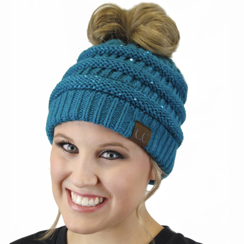 MB-730 SEQUIN BEANIE TEAL – girliegirloriginals