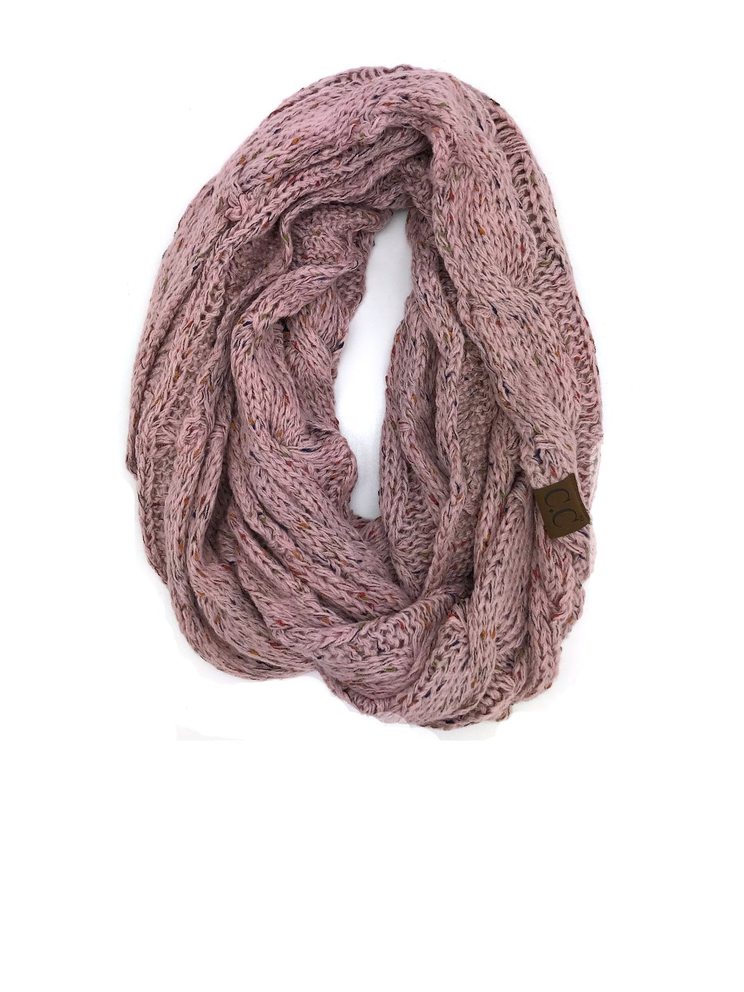 SF-33 Indi Pink Speckled Infinity Scarf