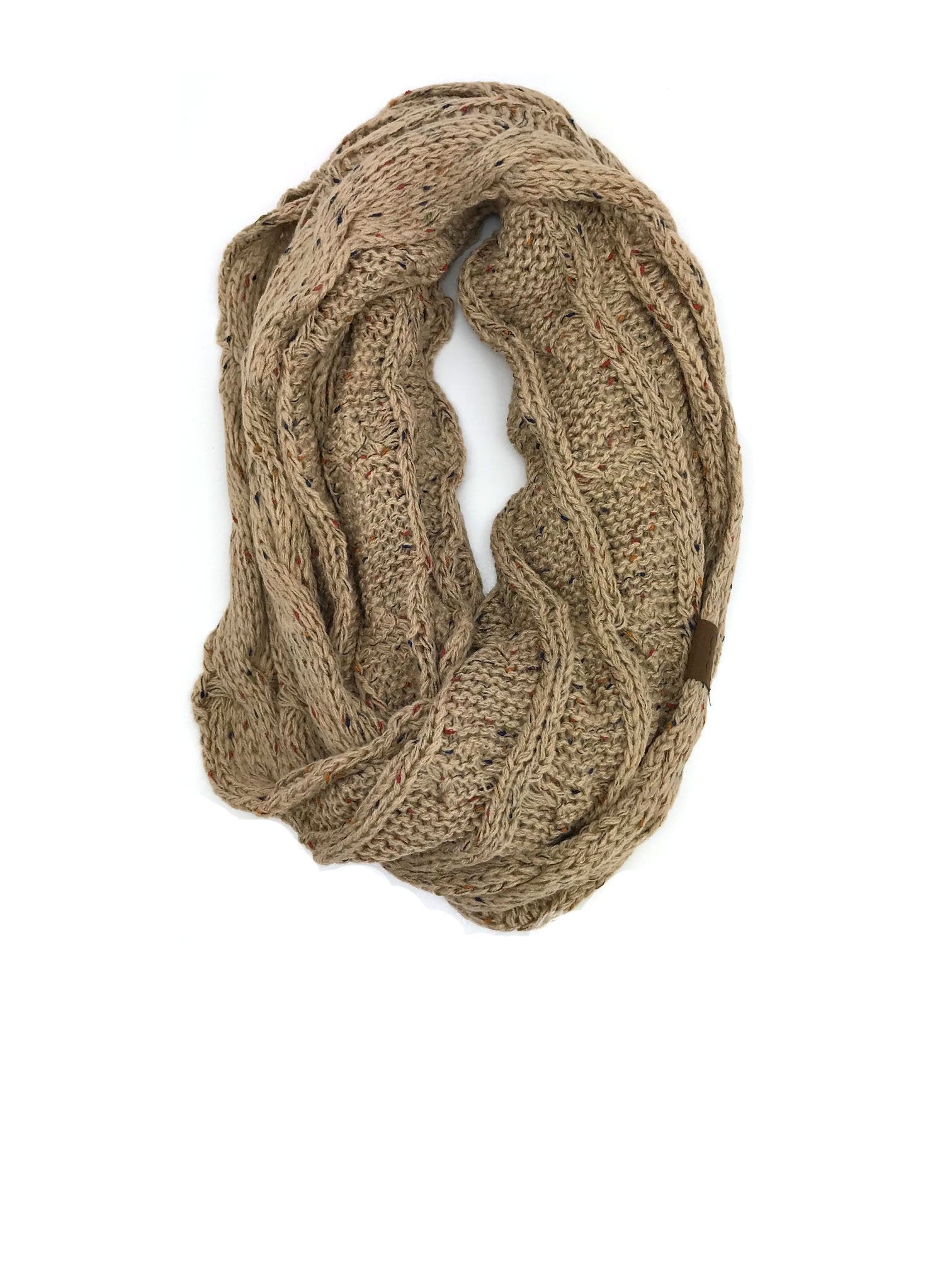 SF-33 Latte Speckled Infinity Scarf