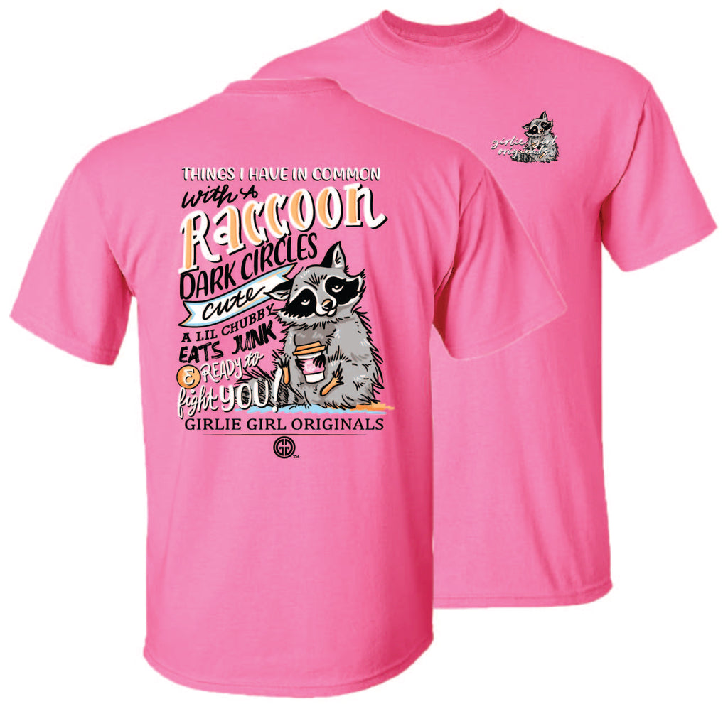 2613 Common Raccoon-SS Safety Pink – girliegirloriginals
