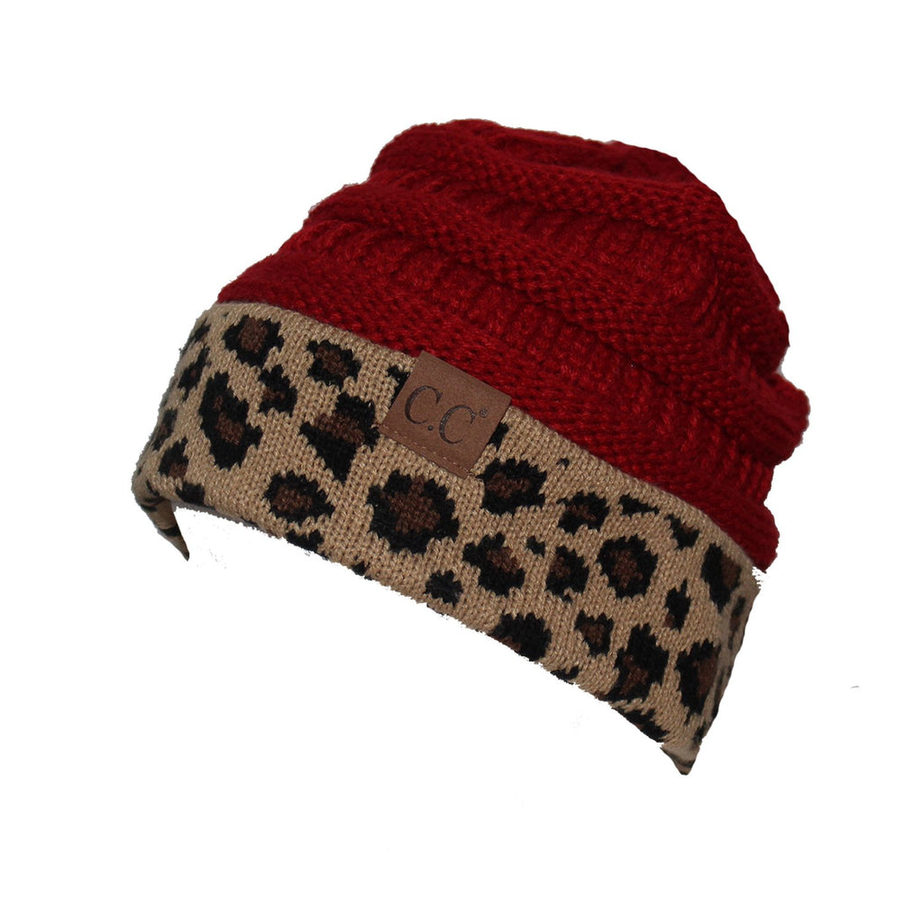 Hat-45 Red Leopard Beanie – girliegirloriginals