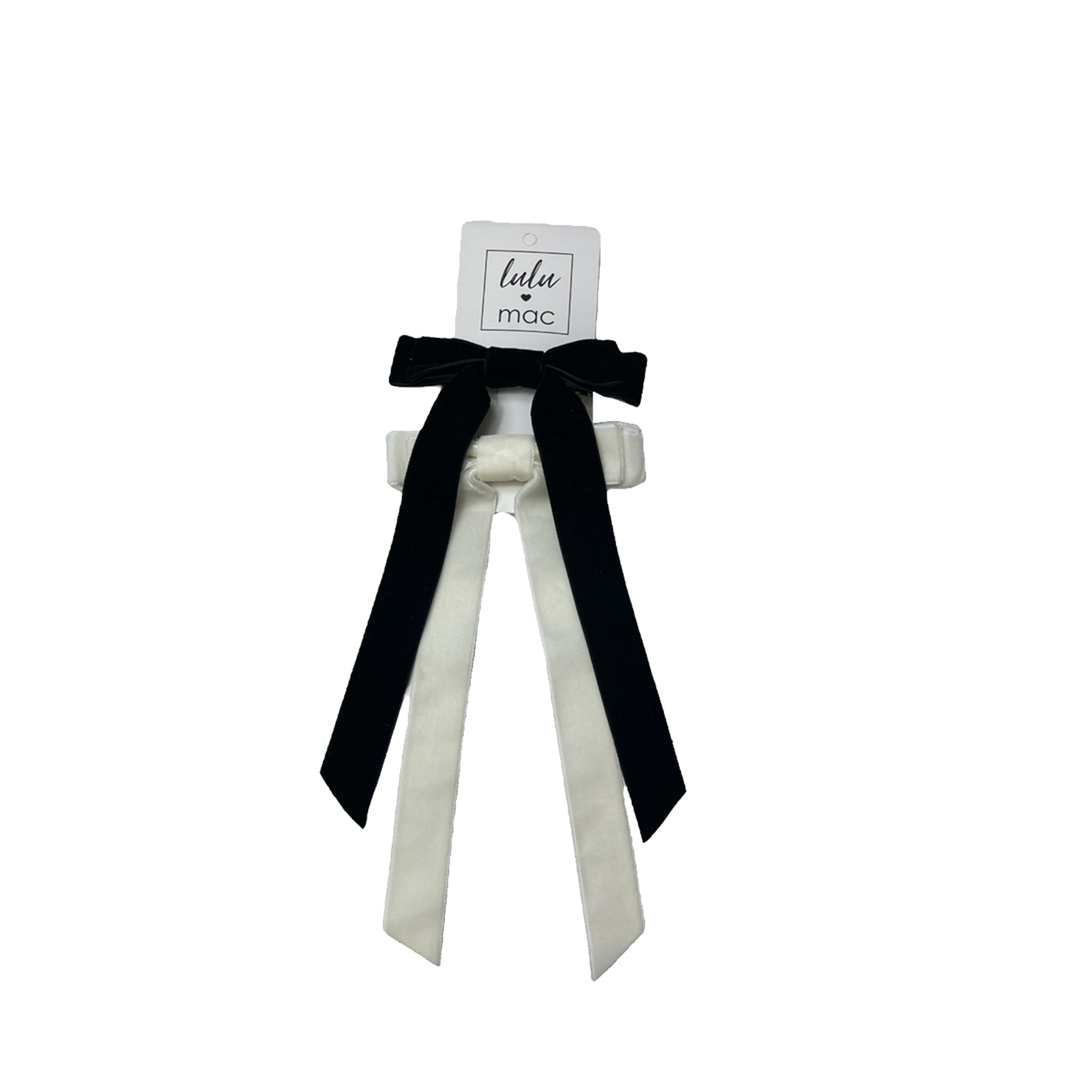 DDV-3513 Velvet Double Bow Black/Ivory