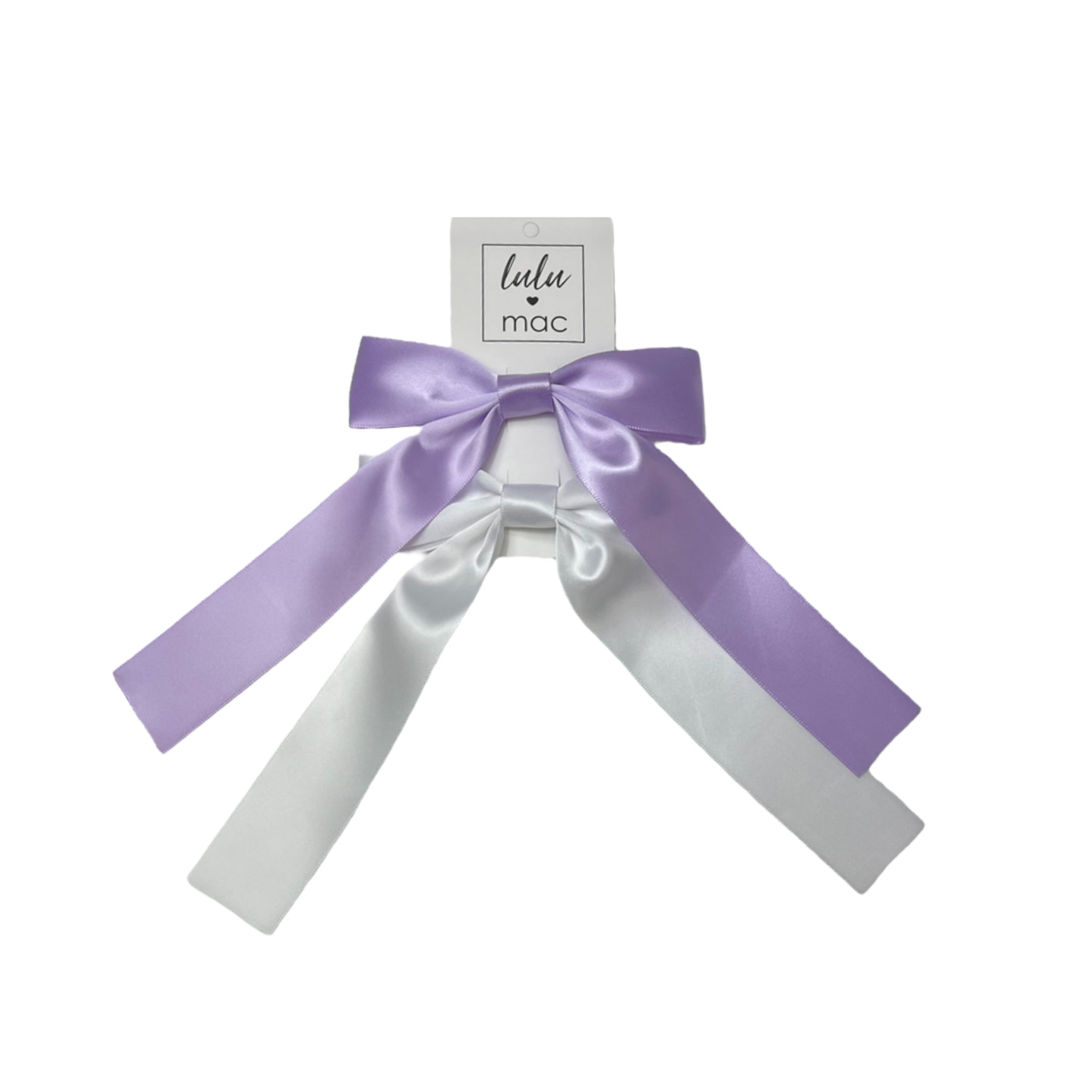DDS-5195 Satin Double Bow Lavender/White