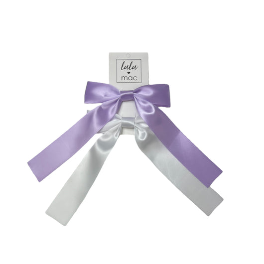 DDS-5195 Satin Double Bow Lavender/White