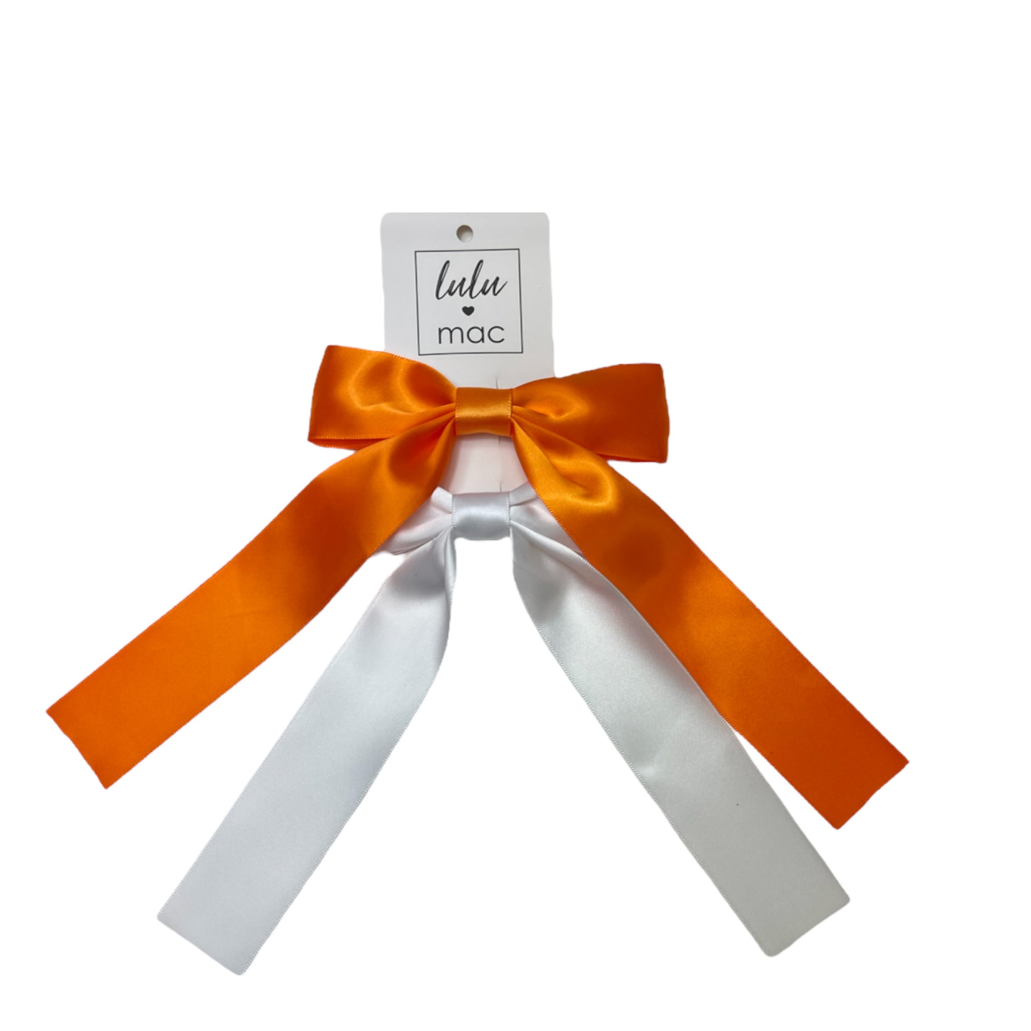 DDS-5195 Satin Double Bow Orange/White
