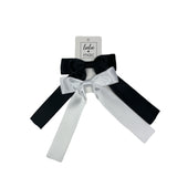 DDS-5195 Satin Double Bow Black/White