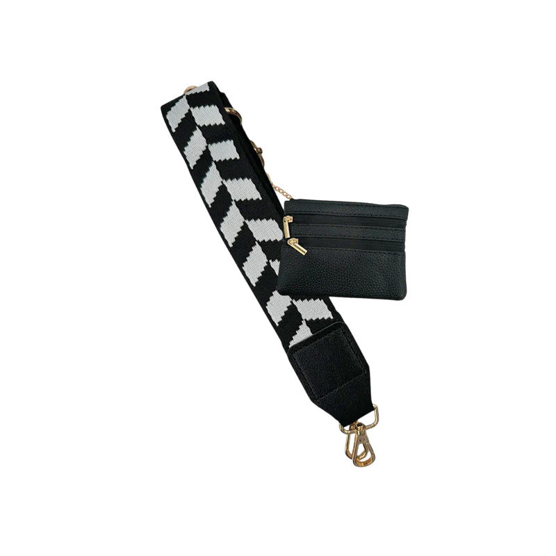CG8844-21 Cell Phone Crossbody Black White