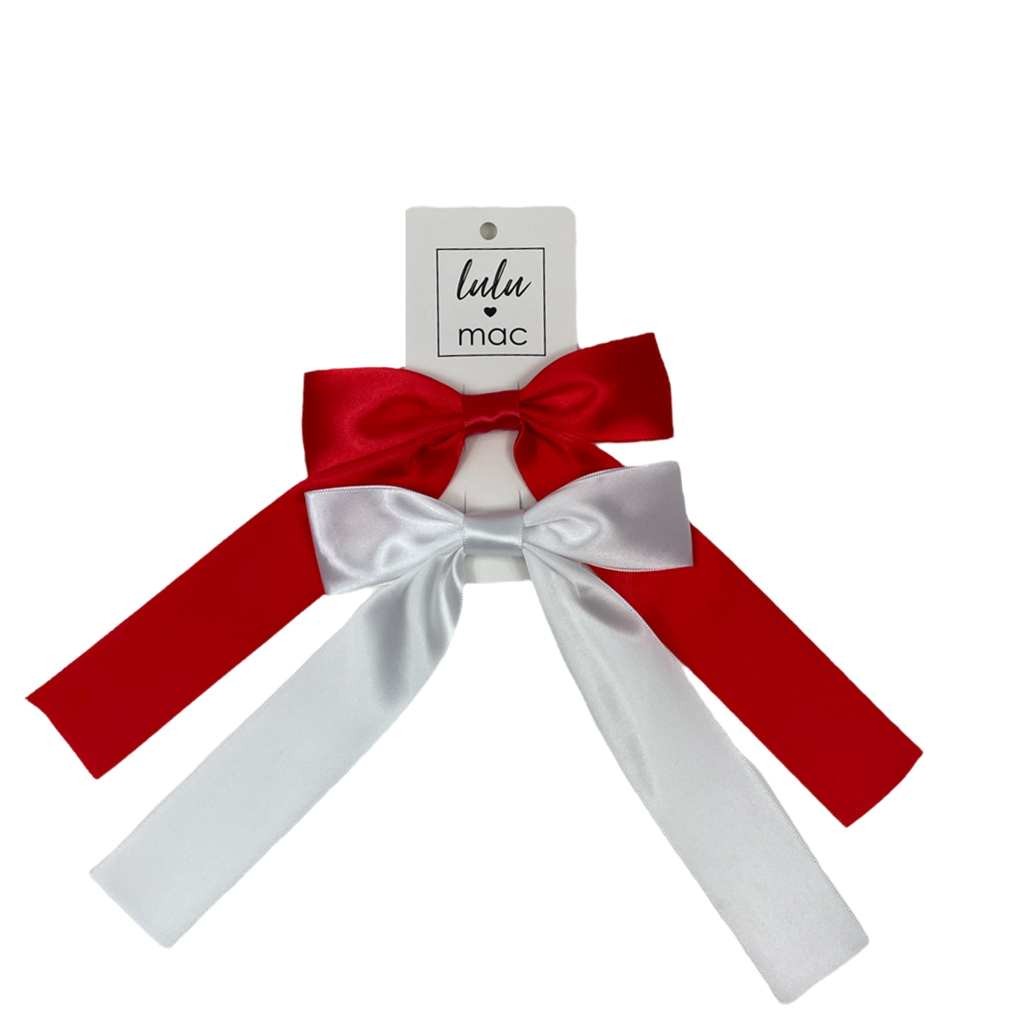 DDS-5195 Satin Double Bow Red/White