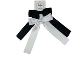 DDS-5195 Satin Double Bow Black/White