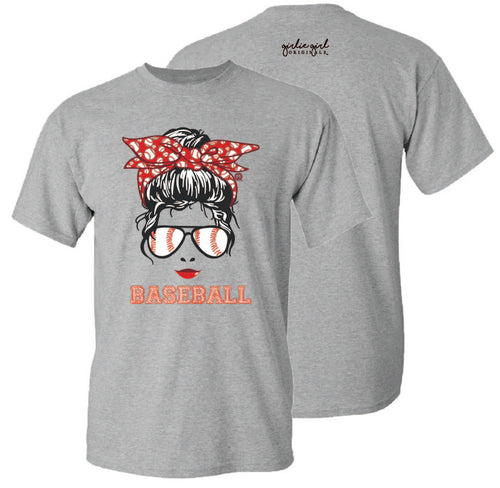 2628 Baseball Messy Bun-SS Sports Grey – girliegirloriginals