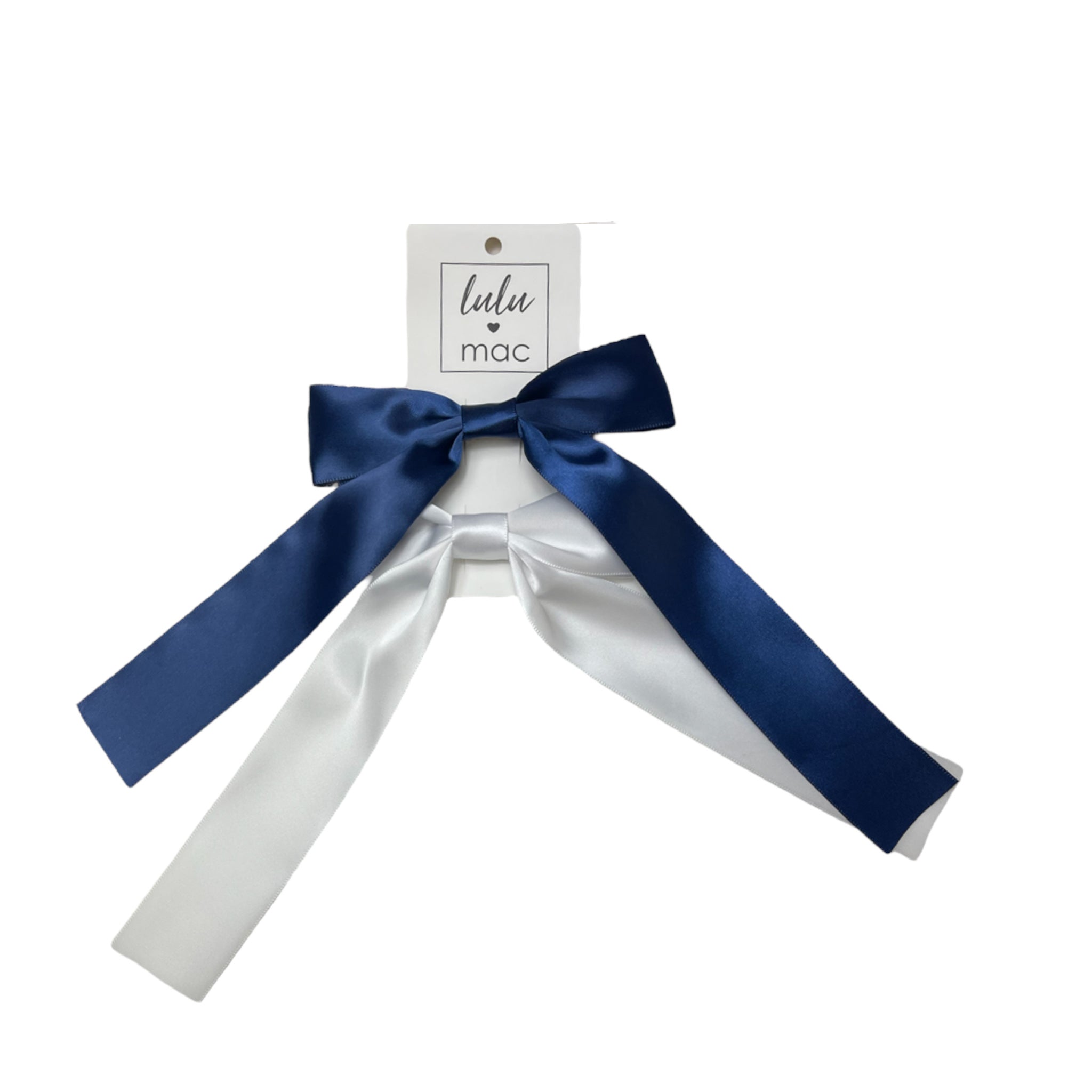 DDS-5195 Satin Double Bow Navy/White