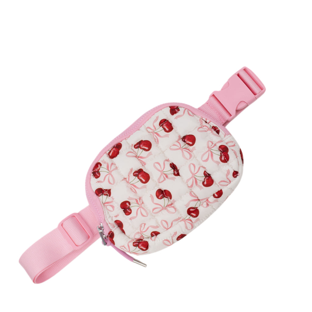 GZ-1511 Puffer Quilted Belt Bag Cherry