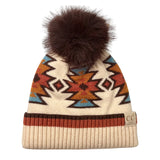 HTE-0030 KIDS AZTECH BEANIE BEIGE