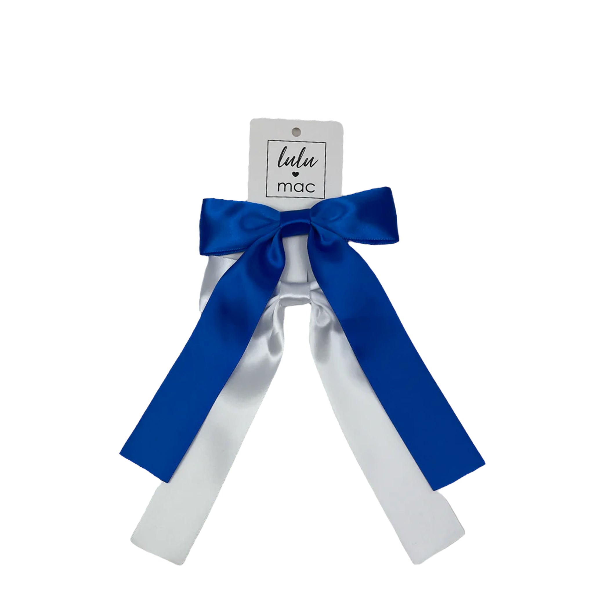 DDS-5195 Satin Double Bow Royal/White