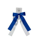 DDS-5195 Satin Double Bow Royal/White