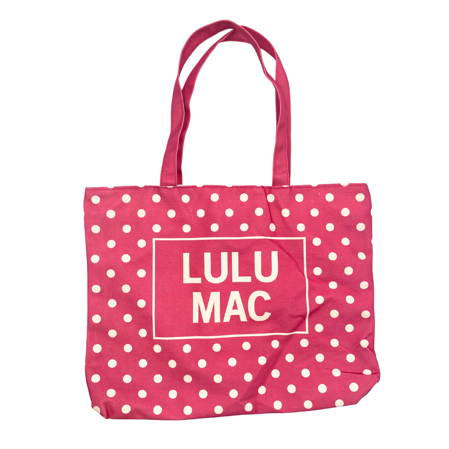 Lulu Mac Canvas Tote PD-BG-1002-White Dot on Hot Pink