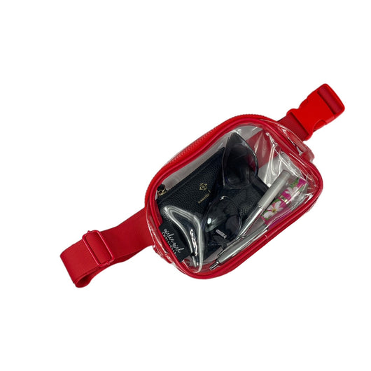 CL-1501 Team Color Clear Belt Bag Cardinal Red