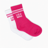 LM-SO-1000 Lulu Mac Socks 2 Pair Box-  HOT PINK/HOT PINK