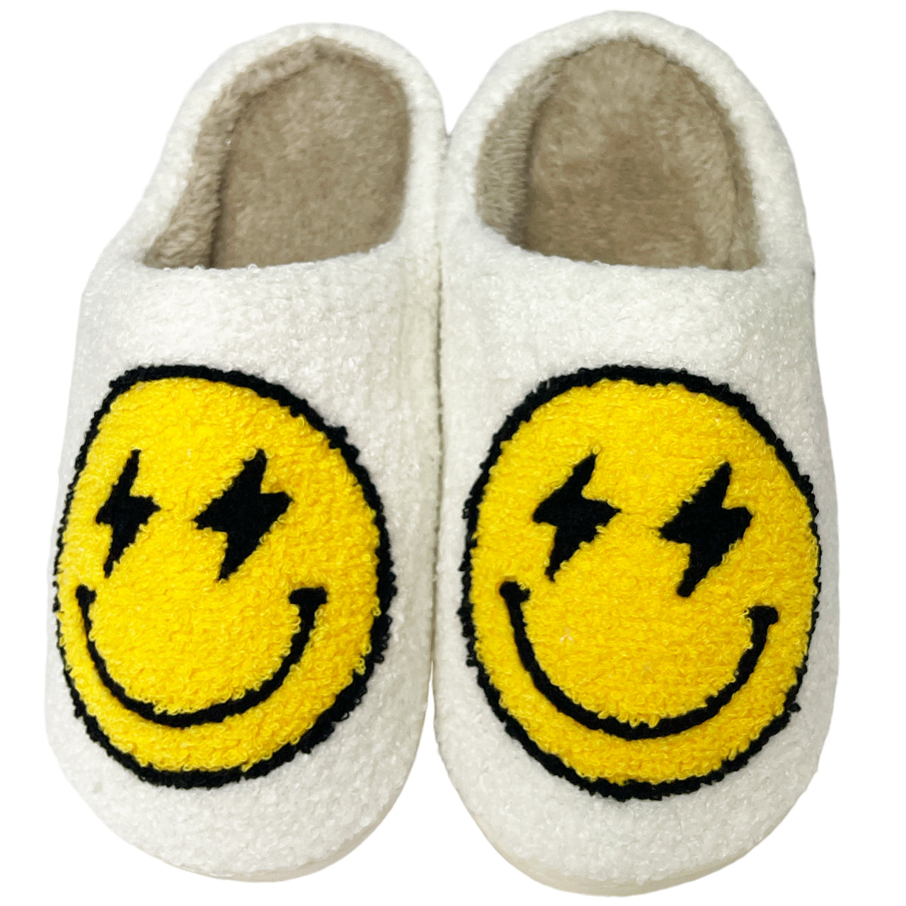 SF-1120 Yellow Lightening Smile Slippers White