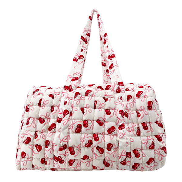 GZ-2812 Puffer Quilted Duffle Cherry